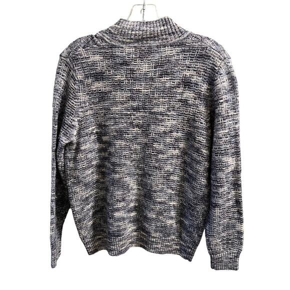 Drapes & Damons Quarter Zip Pullover Sweater Sz Mp Petite Blue White Knit Comfy - Picture 8 of 9